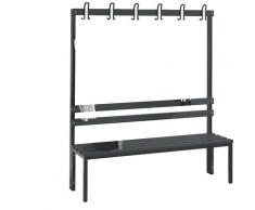 Banc de vestiaire BASIC, simple face barre à patères, plastique | CP