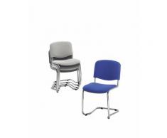 Chaise empilable à piétement luge dossier rembourré, piétement coloris aluminium