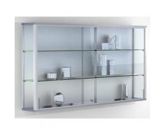 Vitrine murale LINK 2 tablettes, portes coulissantes