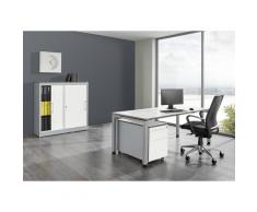 Bureau complet ARCOS bureau, armoire à portes coulissantes, caisson roulant avec tiroir pour dossiers suspendus | mauser
