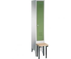 Vestiaire CLASSIC avec banc frontal 1 compartiment, largeur compartiment 300 mm | CP