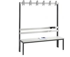 Banc de vestiaire BASIC, simple face barre à patères, plastique | CP