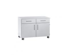 Caisson haut de laboratoire 2 tiroirs, 2 portes, 2 tablettes, 1 cloison médiane