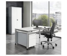 Bureau complet ARCOS bureau, armoire à porte battante, caisson roulant avec tiroir pour dossiers suspendus | mauser