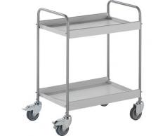 Chariot à plateaux Premium 4 roulettes pivotantes, dont 2 avec blocage double | EUROKRAFTpro