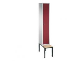 Vestiaire CLASSIC avec banc monté en dessous 1 compartiment, largeur compartiment 300 mm | CP