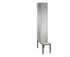 Vestiaire CLASSIC avec banc monté en dessous 1 compartiment, largeur compartiment 300 mm | CP