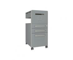 Meuble de rangement mobile Bite™ avec 1 tableau blanc, à ouvrable à droite avec 2 tiroirs universels et 1 classeur pour dossiers suspendus | BISLEY