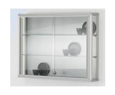 Vitrine murale LINK 2 tablettes, portes coulissantes