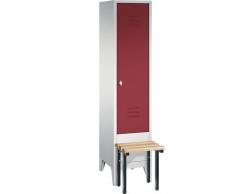Vestiaire CLASSIC avec banc frontal 1 compartiment, largeur compartiment 400 mm | CP