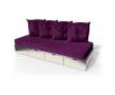 ABC MEUBLES Banquette cube 200 cm + futon + coussins - / - Gris Aluminium