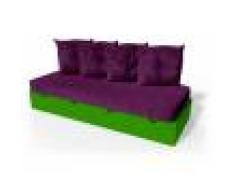 ABC MEUBLES Banquette cube 200 cm + futon + coussins - / - Vert