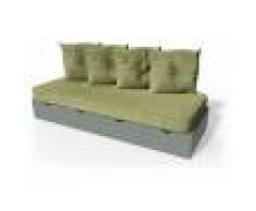 ABC MEUBLES Banquette cube 200 cm + futon + coussins - / - Gris