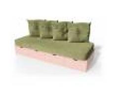 ABC MEUBLES Banquette cube 200 cm + futon + coussins - / - Rose Pastel