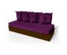 ABC MEUBLES Banquette cube 200 cm + futon + coussins - / - Wengé