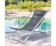 Chilienne de jardin Honolulu Ardoise Aluminium satiné, Texaline matelassée