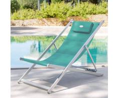 Chilienne de jardin Honolulu Émeraude Aluminium satiné, Texaline matelassée
