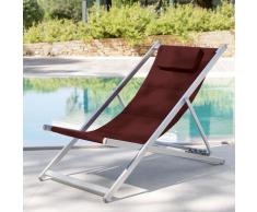 Chilienne de jardin Honolulu Bordeaux Aluminium satiné, Texaline matelassée