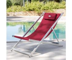 Chilienne de jardin Honolulu Framboise Aluminium satiné, Texaline matelassée