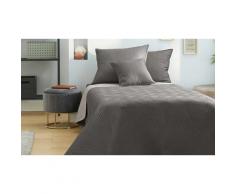 Ensemble couvre-lit boutis bicolore : 7 pièces / Chocolat et naturel