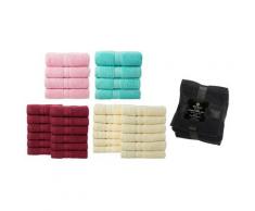Lot de serviettes : Lot de 12 serviettes de toilette / Marron