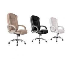 Chaise de bureau Karen tapissée en similicuir : Blanc