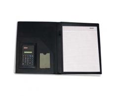PAVO Conférencier A4 PVC avec calculatrice - Dimensions : L32,5 x H25 x P2,5 cm coloris noir