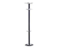 Portemanteau Paperflow Steelrange - acier blanc - fut et base acier anthracite - H175 cm - 10 patères - porte-parapluie