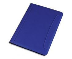 Conférencier Juscha Messina imitation cuir - 32,5 x 24,5 x 2cm - avec bloc-notes et pochettes multiples - bleu