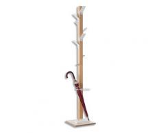 Portemanteau Paperflow Easycloth - polystyrène - fut bois massif hêtre - H178 cm - 6 patères - porte-parapluie - blanc