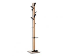 Portemanteau Paperflow Easycloth - polystyrène - fut bois massif hêtre - H178 cm - 6 patères - porte-parapluie - noir
