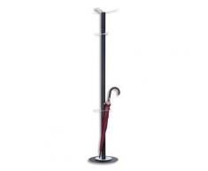 Portemanteau Paperflow Steelrange - acier blanc - fut et base acier anthracite - H175 cm - 6 patères - porte-parapluie