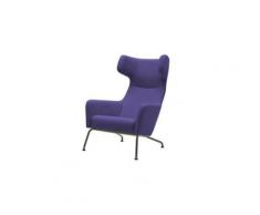 Fauteuil HAVANA à oreilles en tissu bleu indigo SOFTLINE
