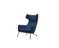 Fauteuil HAVANA à oreilles en microfibre bleu marine SOFTLINE