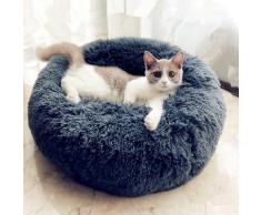 Lit rond en peluche doux pour animal de compagnie chat et chien, panier en fourrure, pour la maison,
