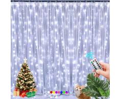 Rideau lumineux d'intérieur en forme de cascade, 3x2m, lumière Led, féerique, Usb, décoration pour