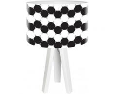 Lampe de chevet enfant trépied blanc abat jour noir