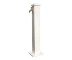 Fontaine de Jardin en Fonte d'Aluminium Tube Blanc Beige 90x22