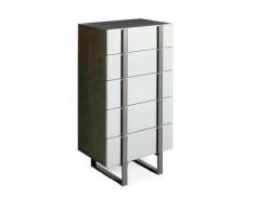Chiffonnier placage wengé 5 tiroirs laqués gris