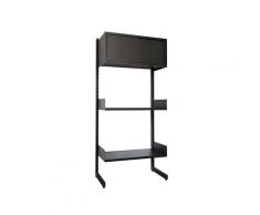 Dressing modulable métal autoportant, 2 tablettes avec caisson métal