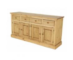 Enfilade pin massif 180 cm 4 portes et 4 tiroirs