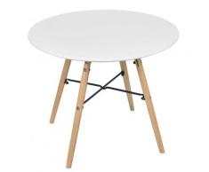 Table enfant ronde bois blanc