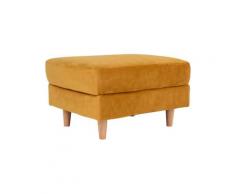 Repose-pieds contemporain en velours moutarde