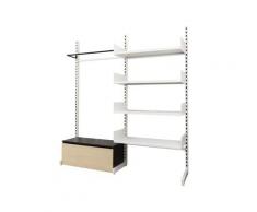 Dressing modulable métal autoportant, 4 tablettes et caisson