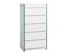 Chiffonnier laqué blanc et verre trempé
