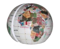 Serre livres globe terrestre en pierres fines blanc