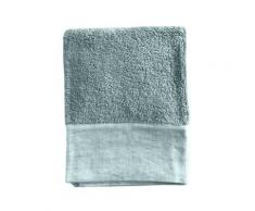 Serviette de toilette finition lin lavé vert d'eau 100x150