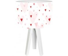 Lampe de chevet enfant trépied blanc abat jour rose