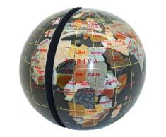 Serre livres globe terrestre en pierres fines noir