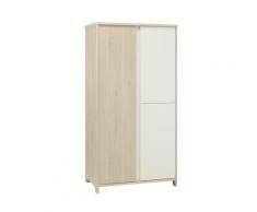 Armoire 3 portes bois et blanc Enfant - 98 x 185cm